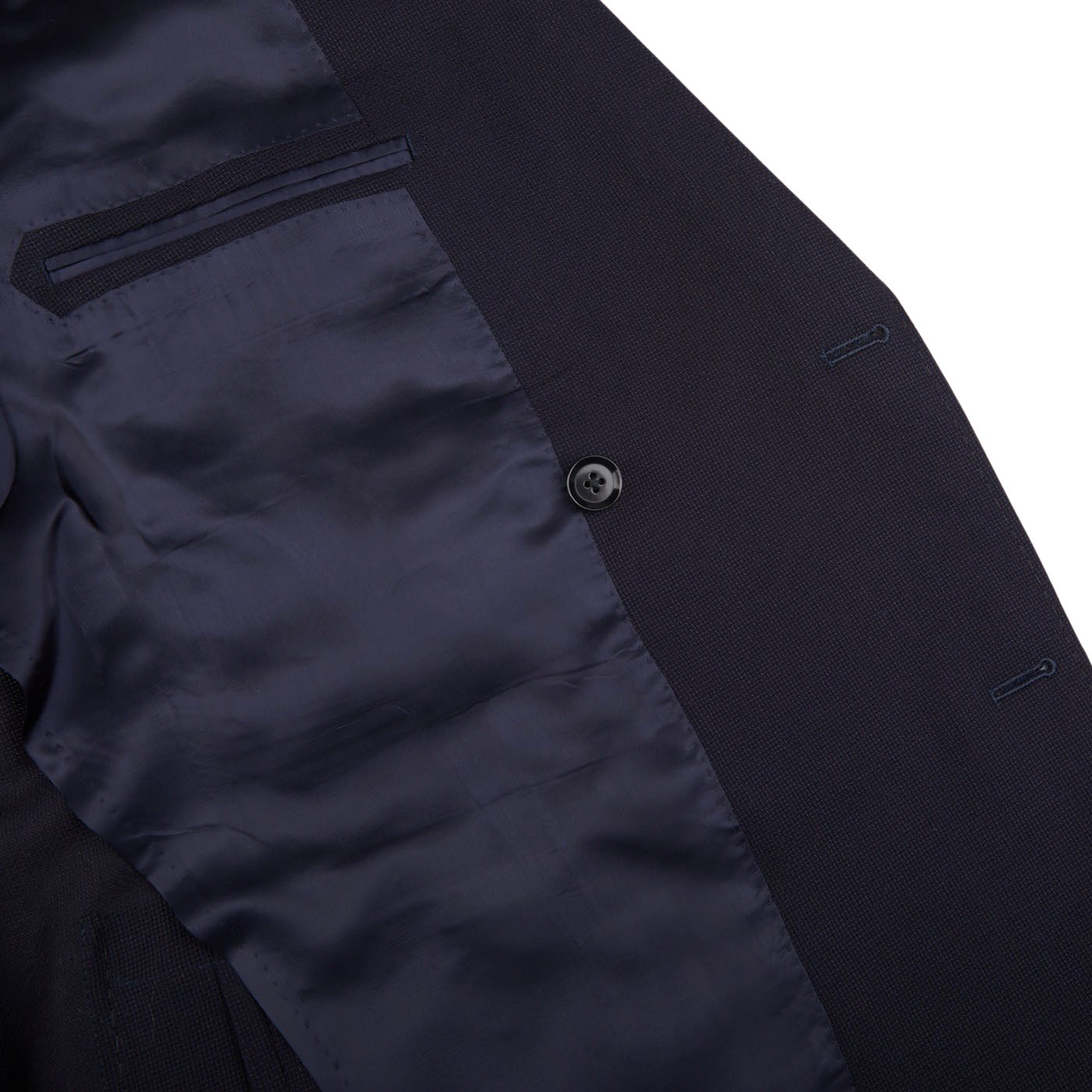 Ring Jacket Navy Blue Wool Balloon Club DB Blazer Inside