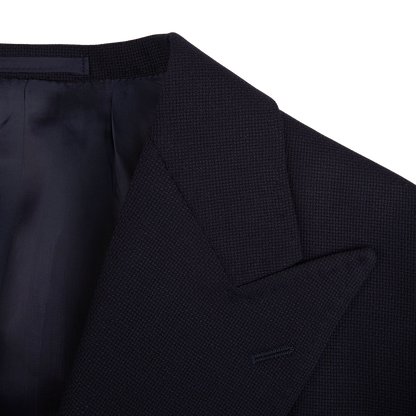 Ring Jacket Navy Blue Wool Balloon Club DB Blazer Lapel