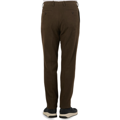 Ring Jacket Olive Heavy Cotton Twill Pleated Trousers Back
