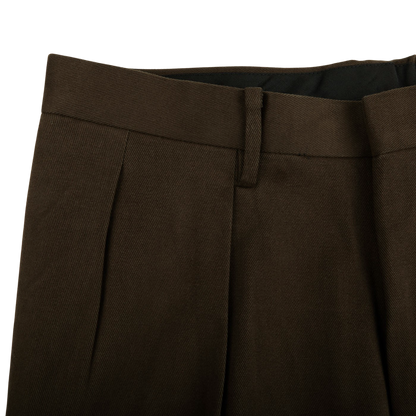 Ring Jacket Olive Heavy Cotton Twill Pleated Trousers Edge
