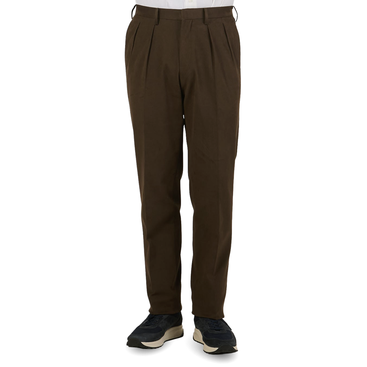 Ring Jacket Olive Heavy Cotton Twill Pleated Trousers Front