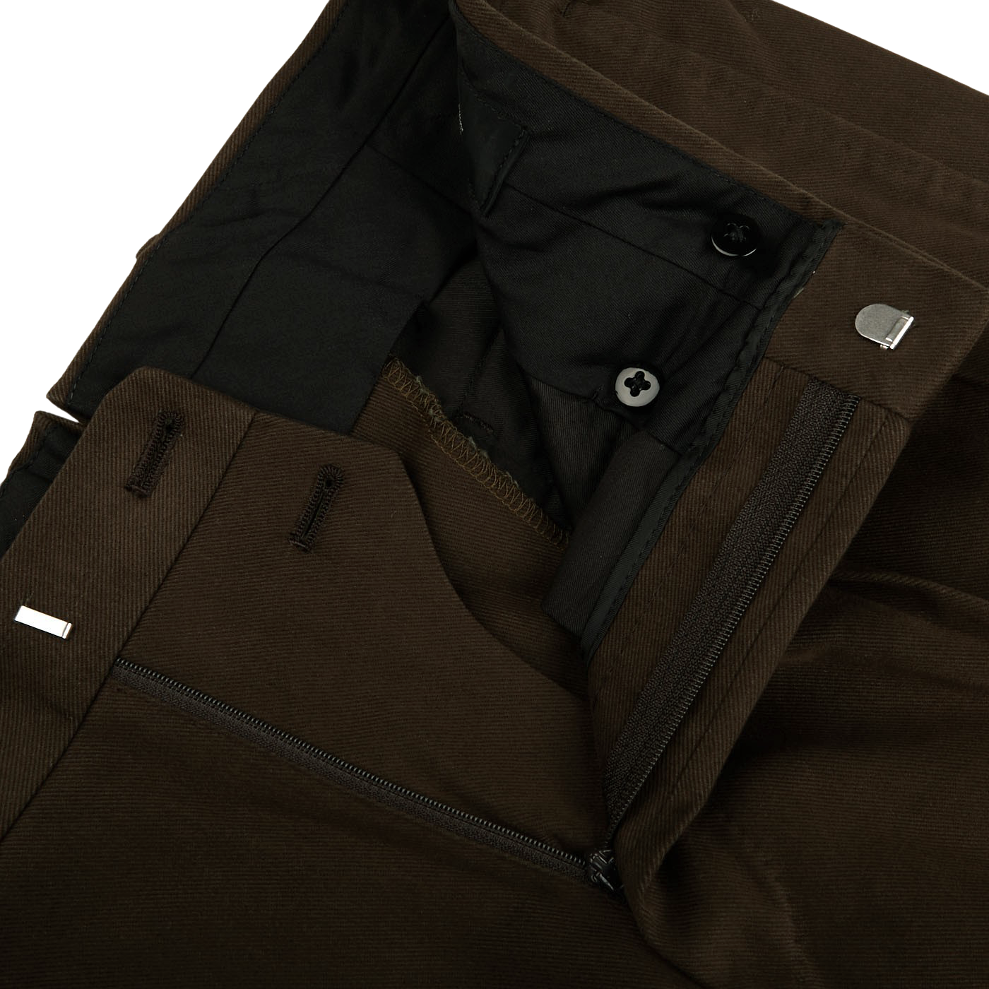 Ring Jacket Olive Heavy Cotton Twill Pleated Trousers Zipper