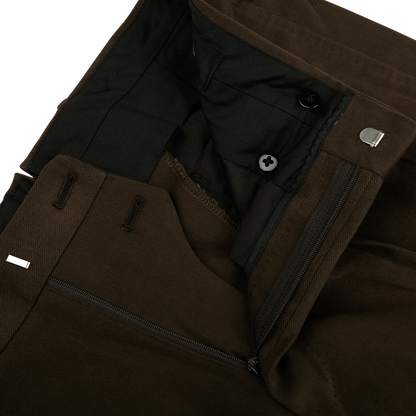 Ring Jacket Olive Heavy Cotton Twill Pleated Trousers Zipper