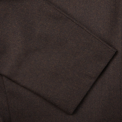 A close up image of a Ring Jacket Dark Brown Wool Flannel DB Suit.