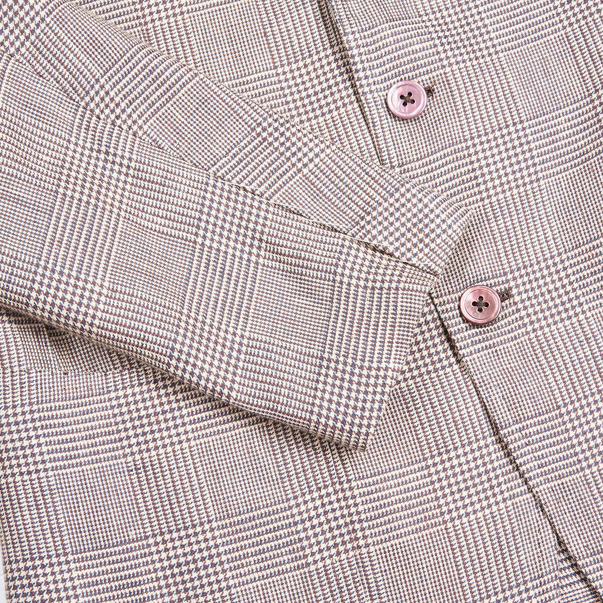 Beige Linen Glen Check Blazer