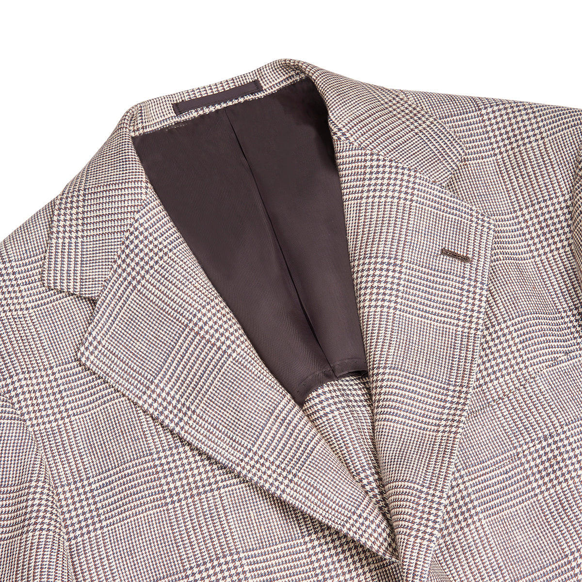 Beige Linen Glen Check Blazer