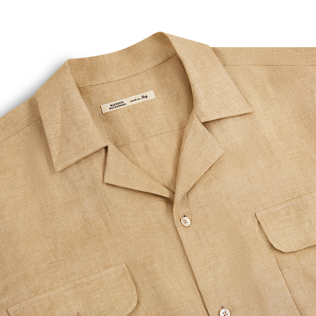 Beige Linen Army Shirt