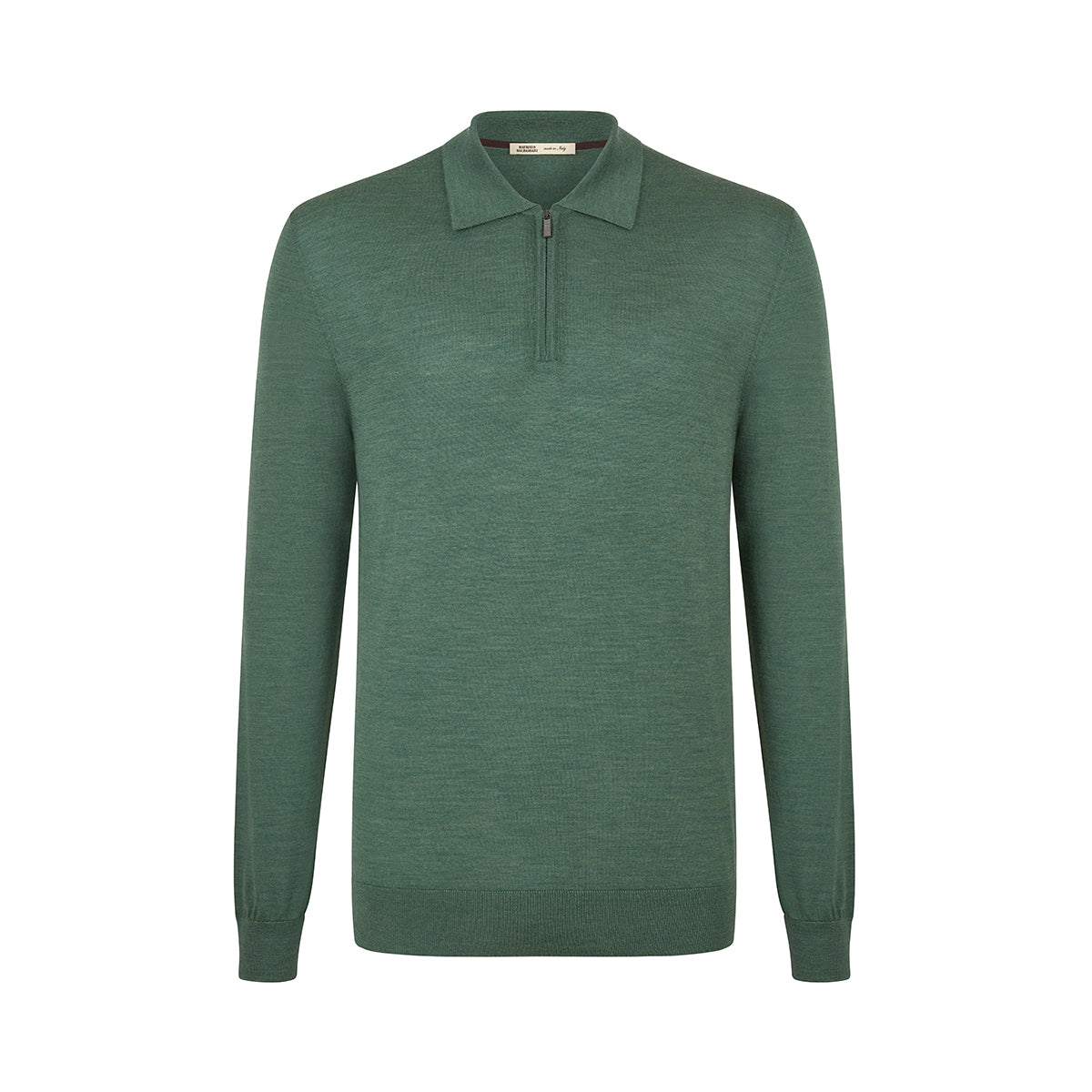 Green Loro Piana Wish LS zip polo