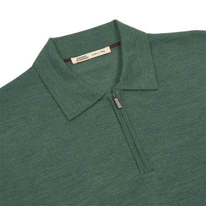 Green Loro Piana Wish LS zip polo