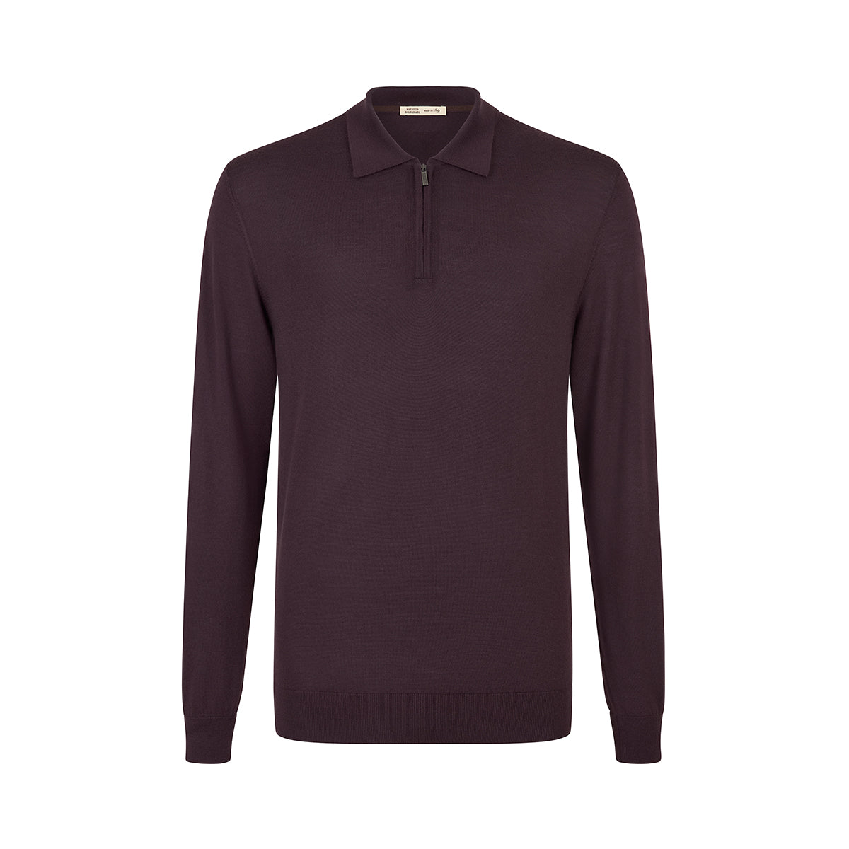 Purple Loro Piana Wish LS zip polo