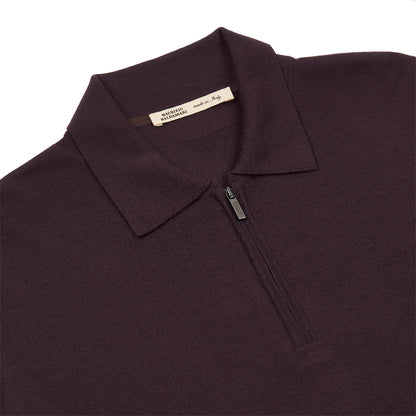 Purple Loro Piana Wish LS zip polo