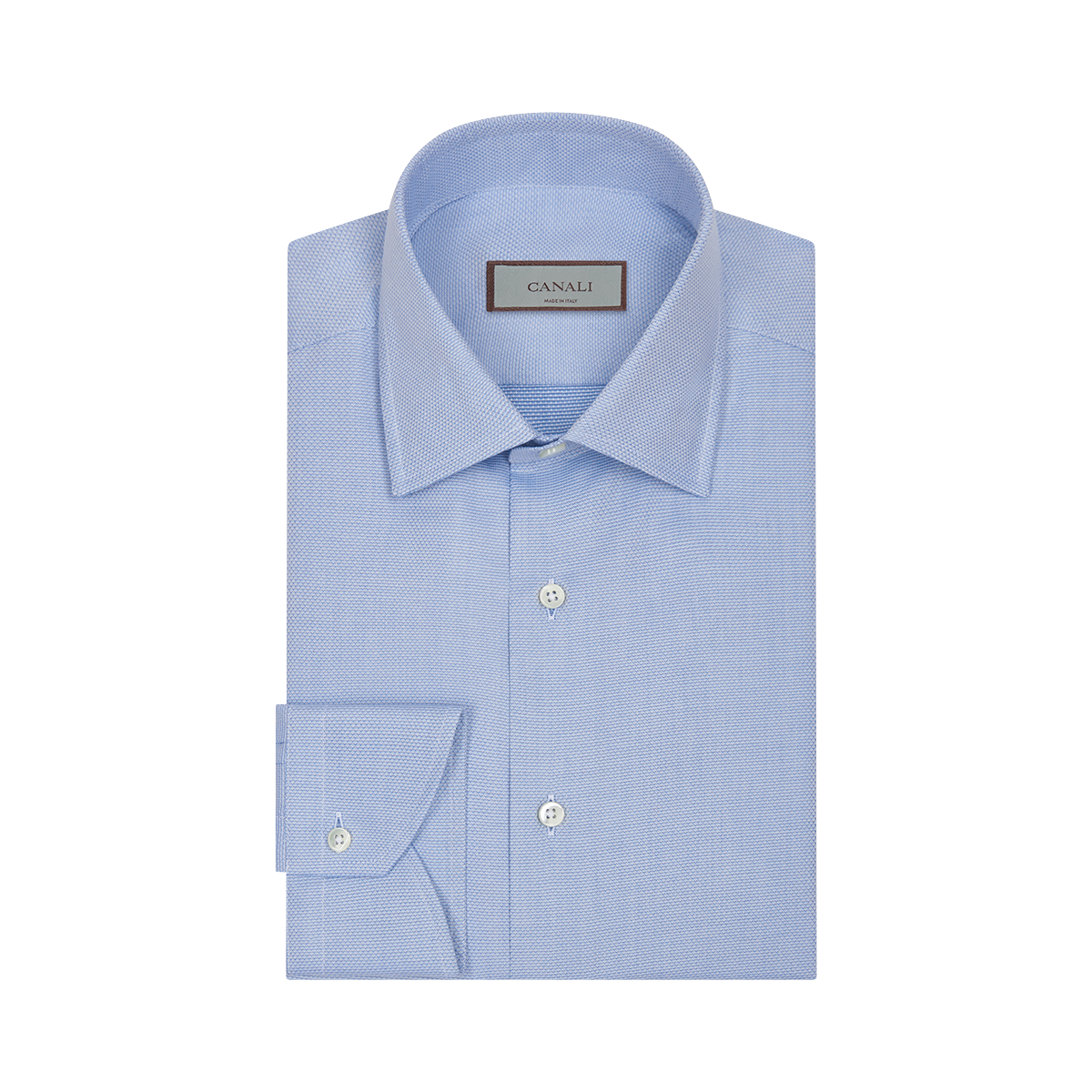 Blue Textured Cotton Shirt