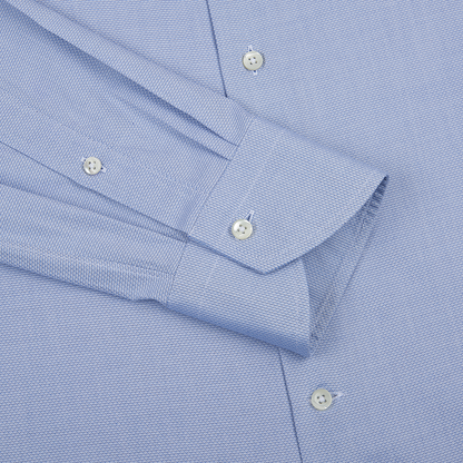 Blue Textured Cotton Shirt