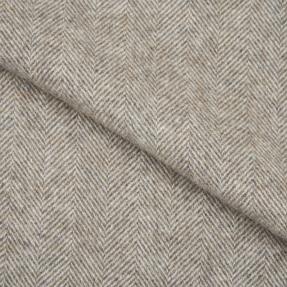 Taupe Pure Wool Herringbone Scarf