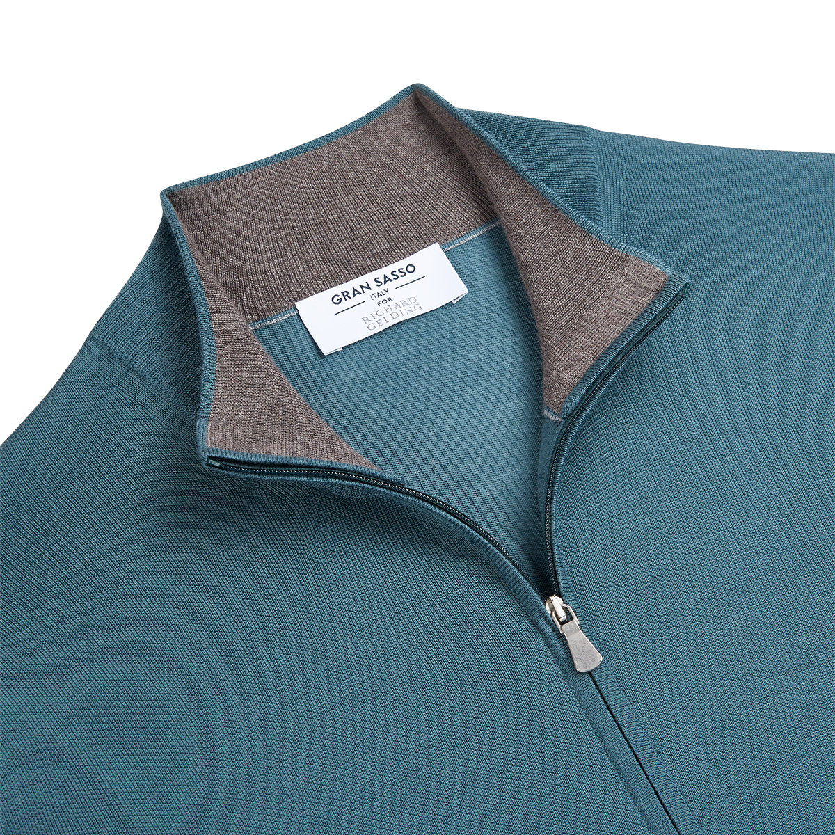 Green Wool Full Zip Cardigan