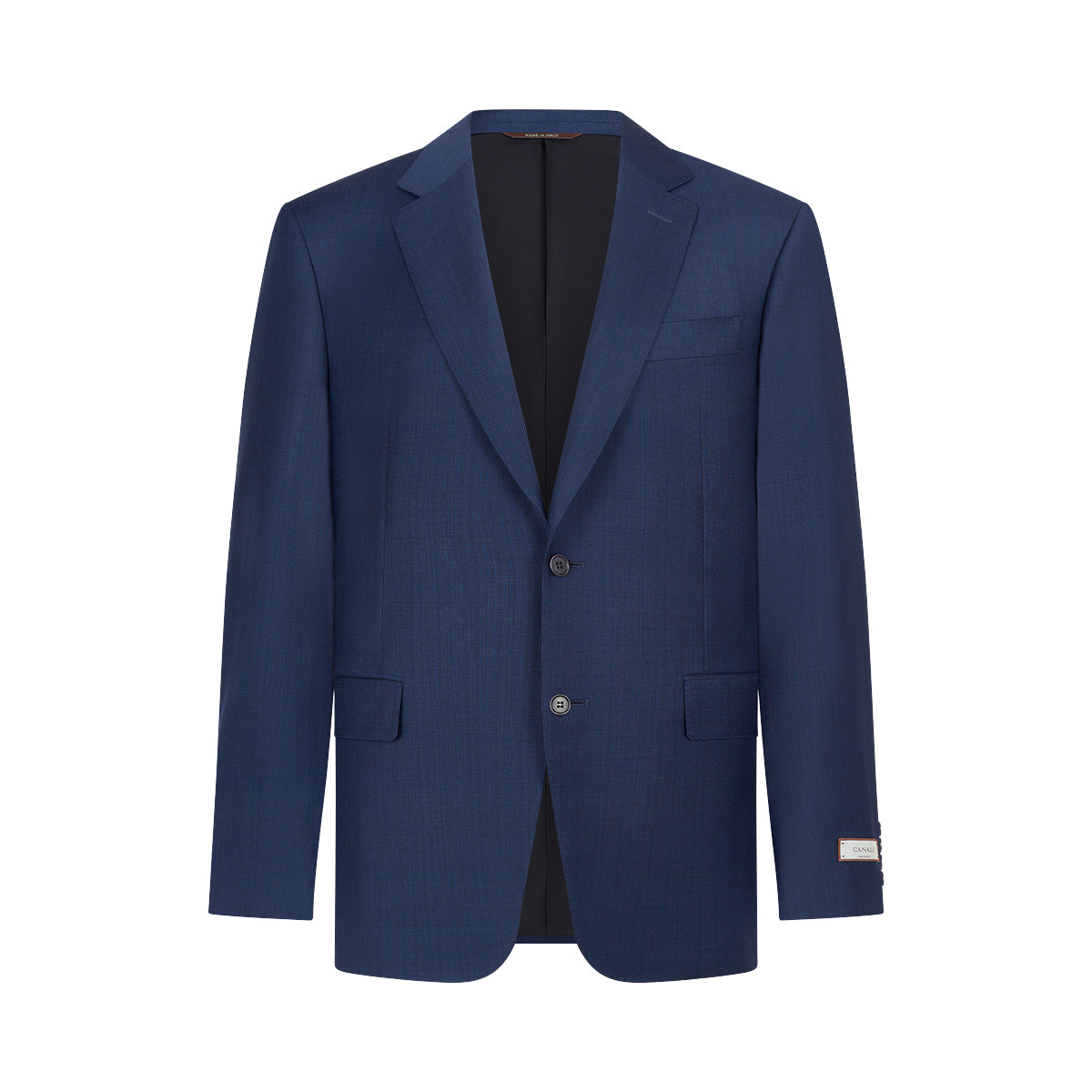 Navy Micro Check Notch Lapel Wool Suit