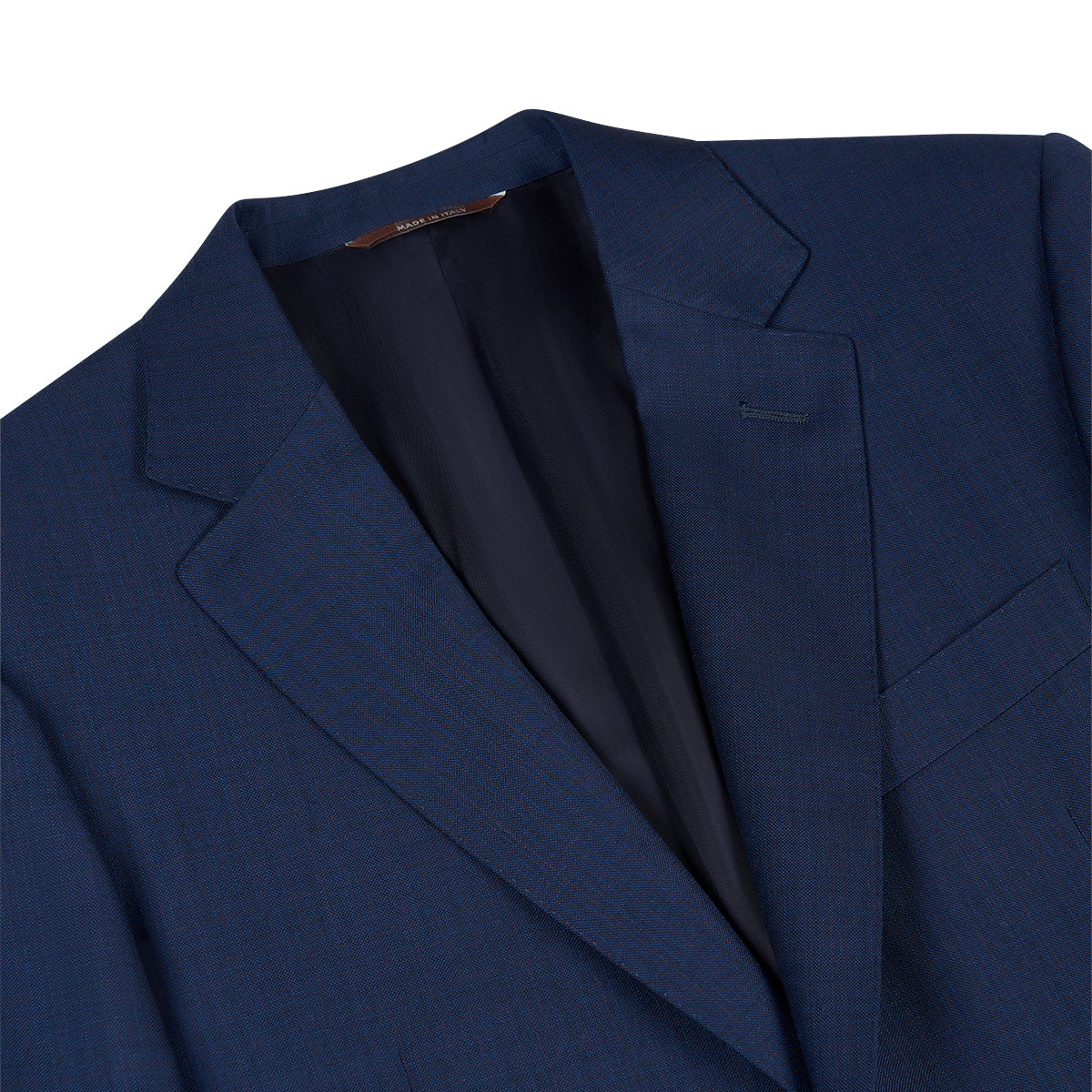 Navy Micro Check Notch Lapel Wool Suit