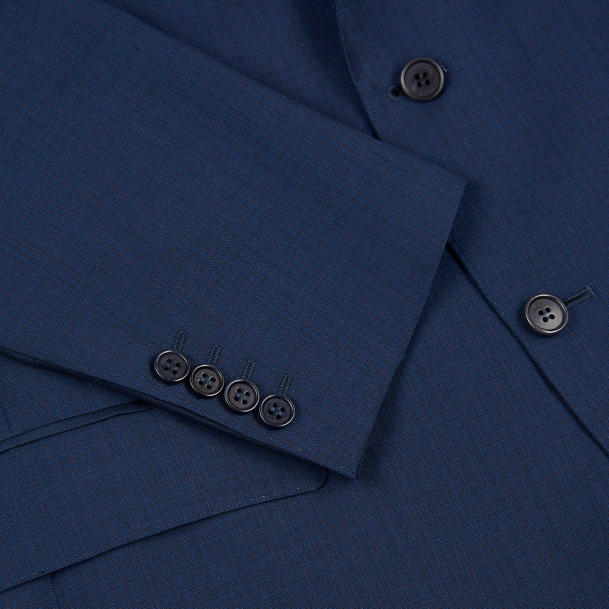 Navy Micro Check Notch Lapel Wool Suit