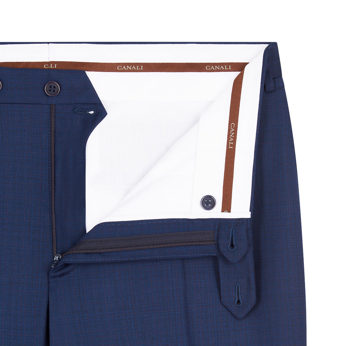 Navy Micro Check Notch Lapel Wool Suit