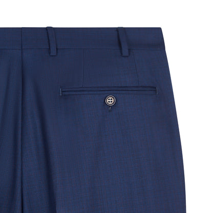 Navy Micro Check Notch Lapel Wool Suit