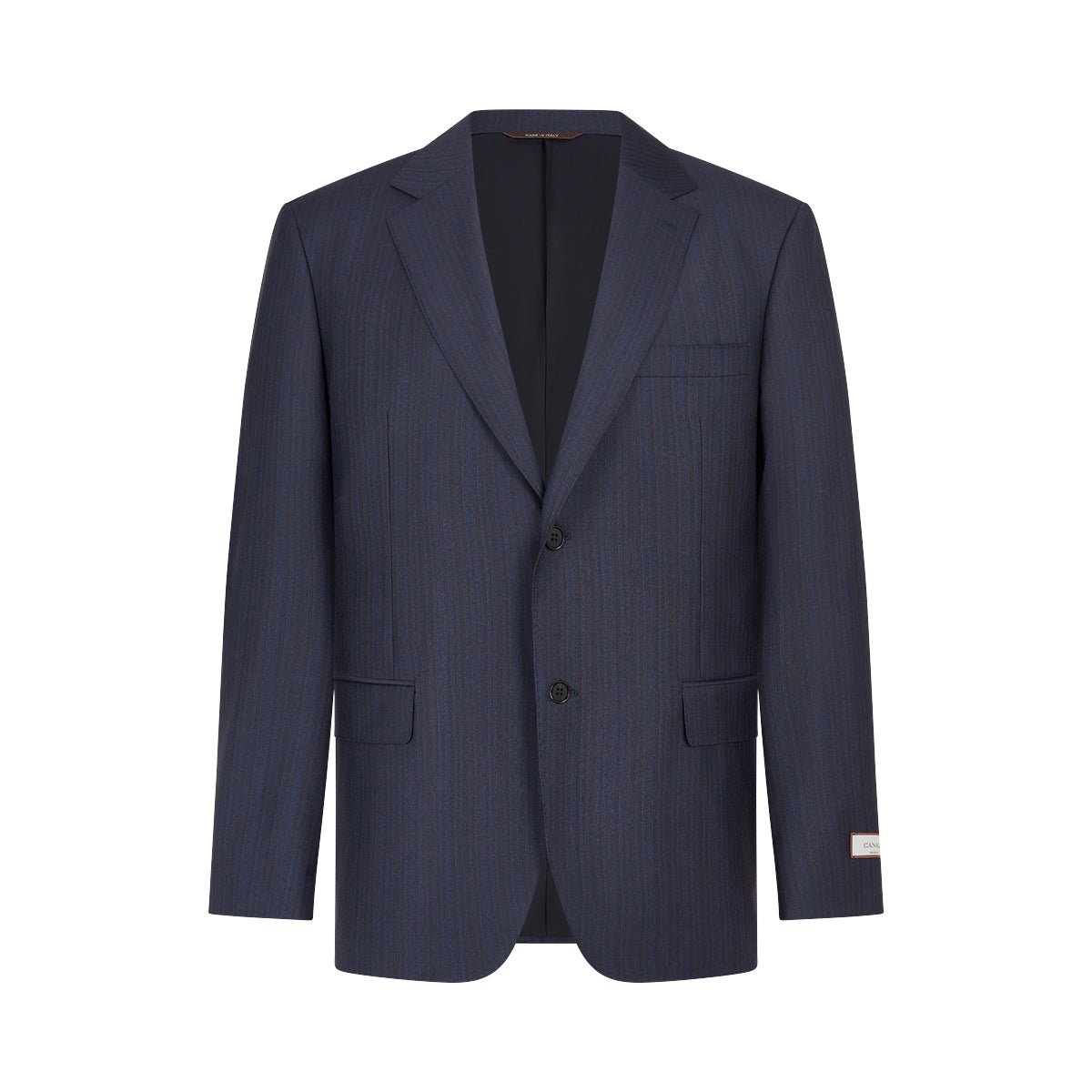 Navy Fine Stripe Notch Lapel Wool Suit
