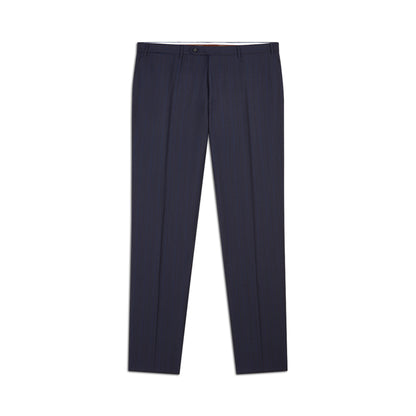 Navy Fine Stripe Notch Lapel Wool Suit