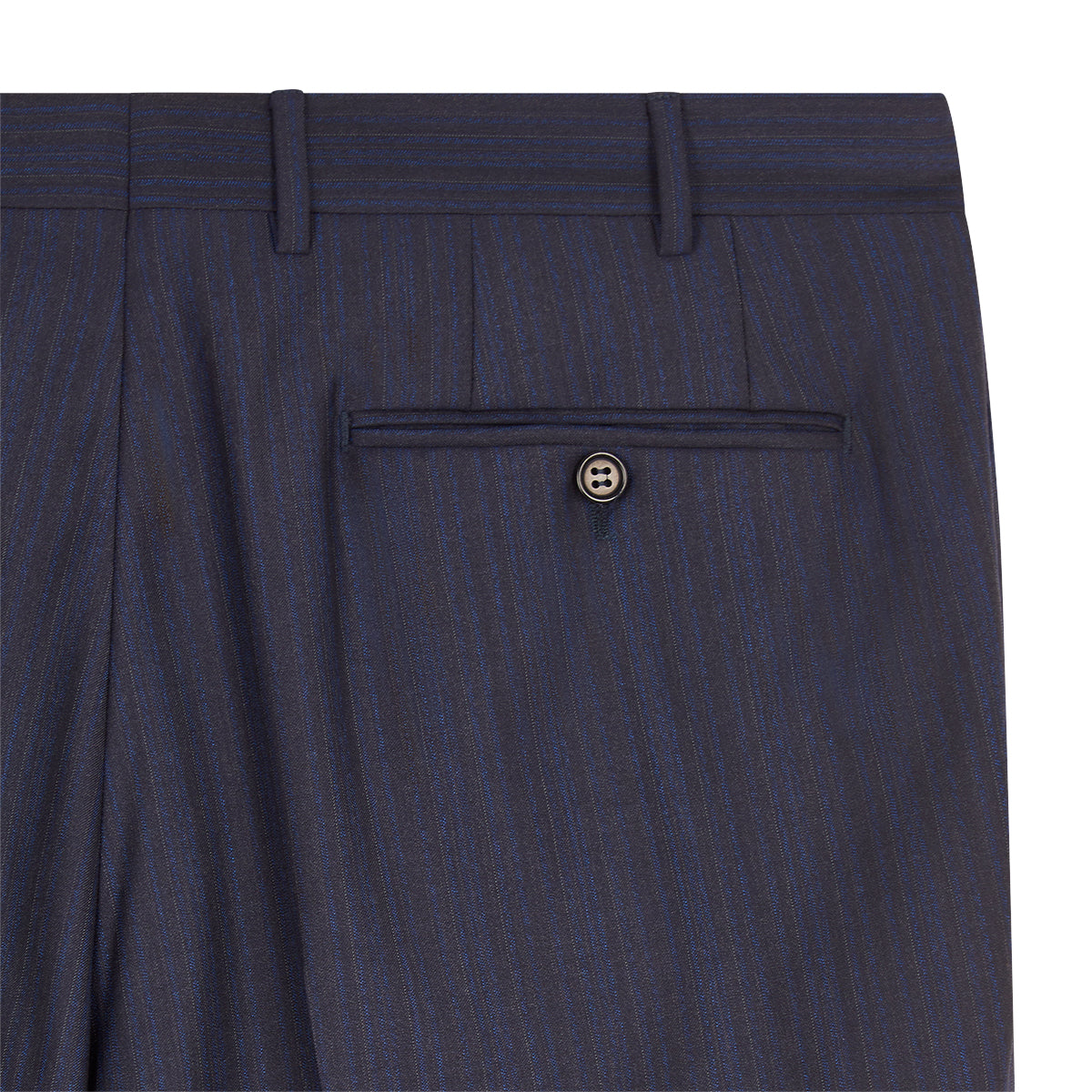 Navy Fine Stripe Notch Lapel Wool Suit