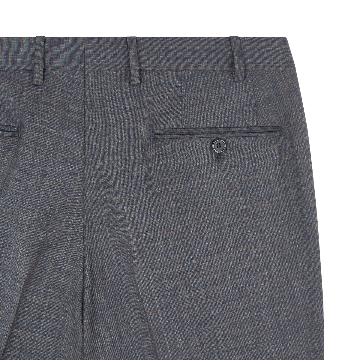 Grey/Brown Check Wool Notch Lapel Suit