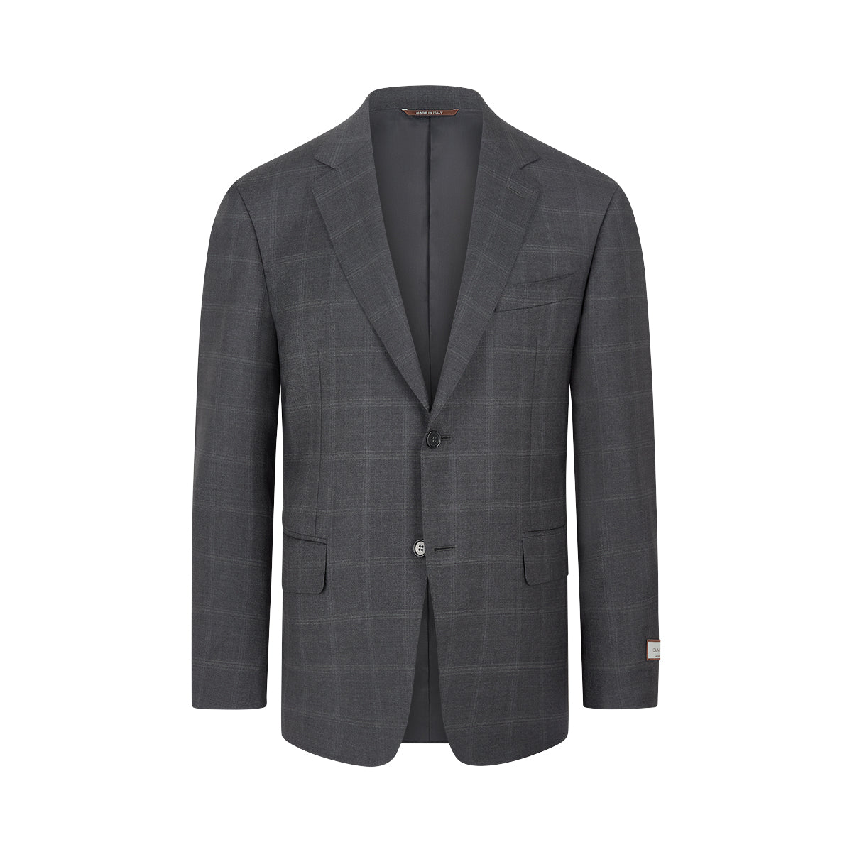 Grey Windowpane Wool Suit