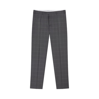 Grey Windowpane Wool Suit