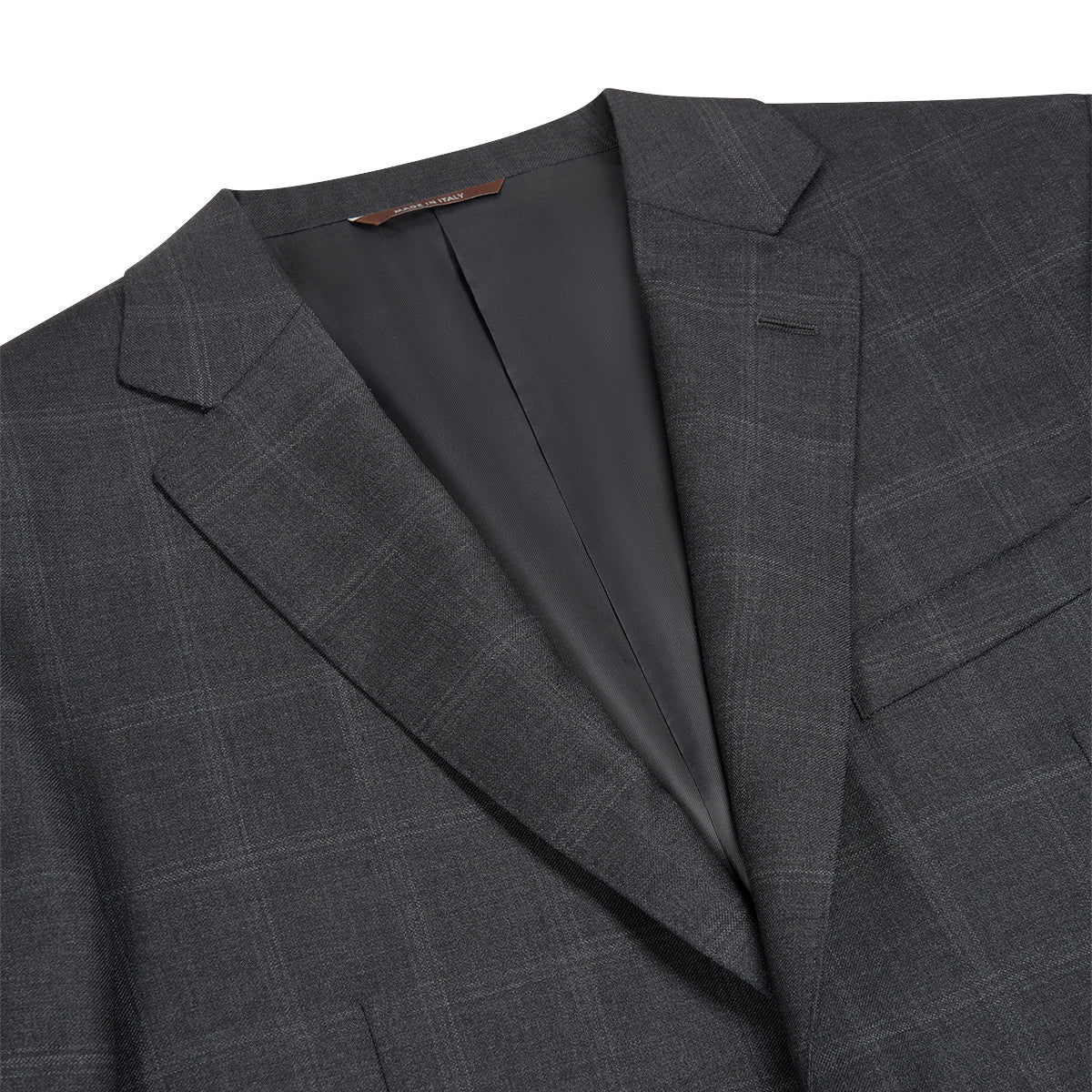 Grey Windowpane Wool Suit