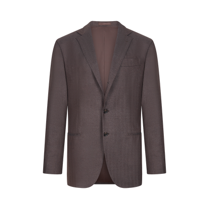 Grey/Brown Wool Herringbone Suit