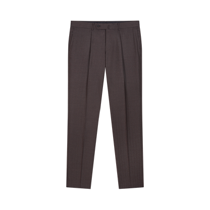 Grey/Brown Wool Herringbone Suit