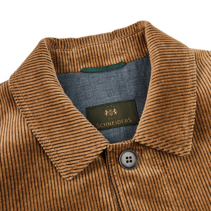 Schneiders Camel Corduroy Five Pocket Chore Jacket Collar