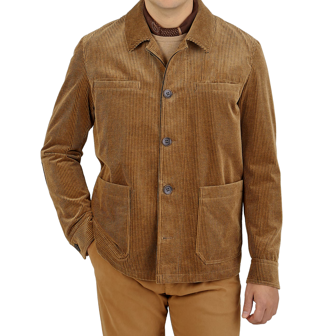 Schneiders Camel Corduroy Five Pocket Chore Jacket Front