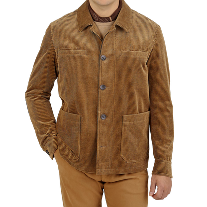 Schneiders Camel Corduroy Five Pocket Chore Jacket Front