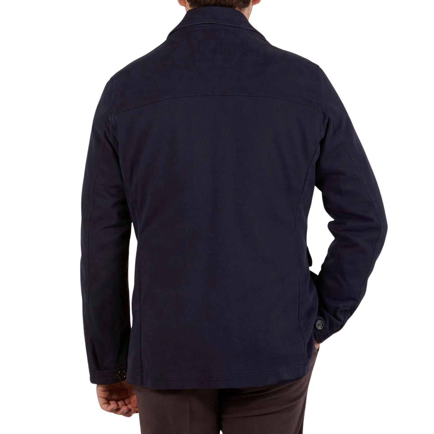 Schneiders Navy Blue Dyed Cotton Fur Lined Jacket Back