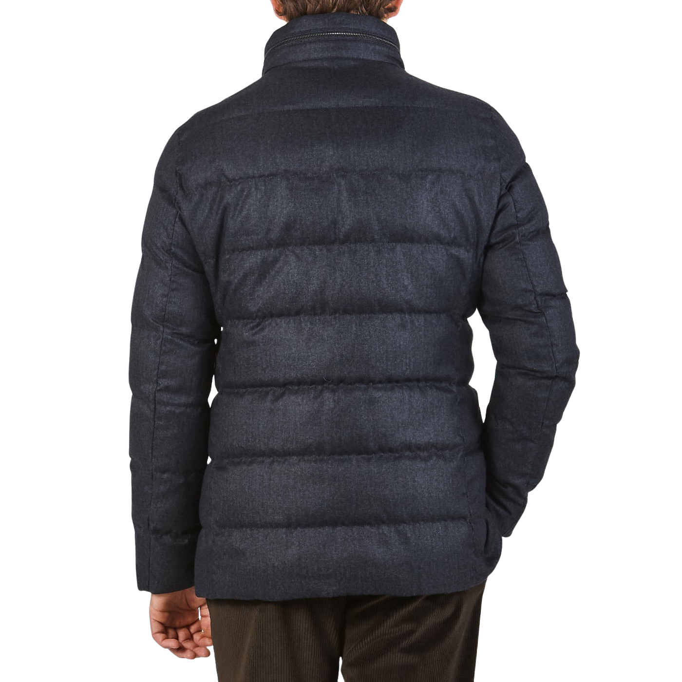 Schneiders Navy Melange Technical Micro Down Jacket Back