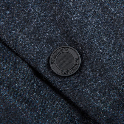 Schneiders Navy Melange Technical Micro Down Jacket Button