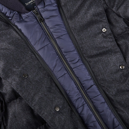 Schneiders Navy Melange Technical Micro Down Jacket Detail