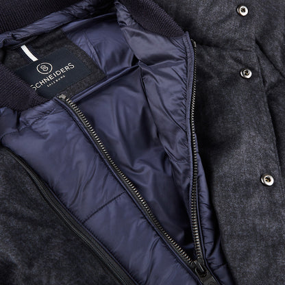 Schneiders Navy Melange Technical Micro Down Jacket Open