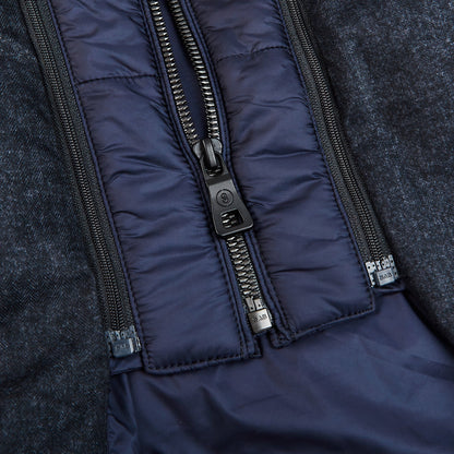 Schneiders Navy Melange Technical Micro Down Jacket Zipper