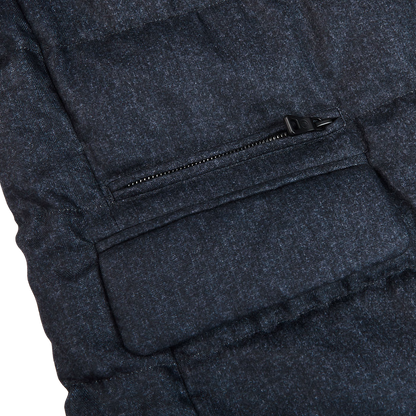 Schnieders Navy Melange Technical Micro Down Jacket Pocket