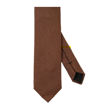 Chocolate Brown Grenadine Grossa Lined Silk Tie