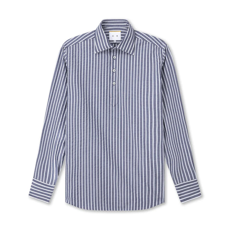 Blue/White Seersucker Popover Lounge Smock
