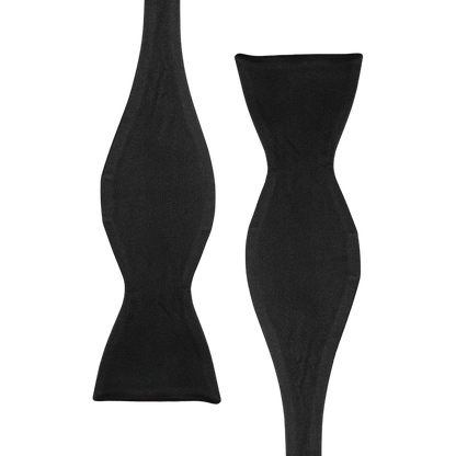 Silvio Forello Black Silk Satin Self-Tie Bow Tie Edge