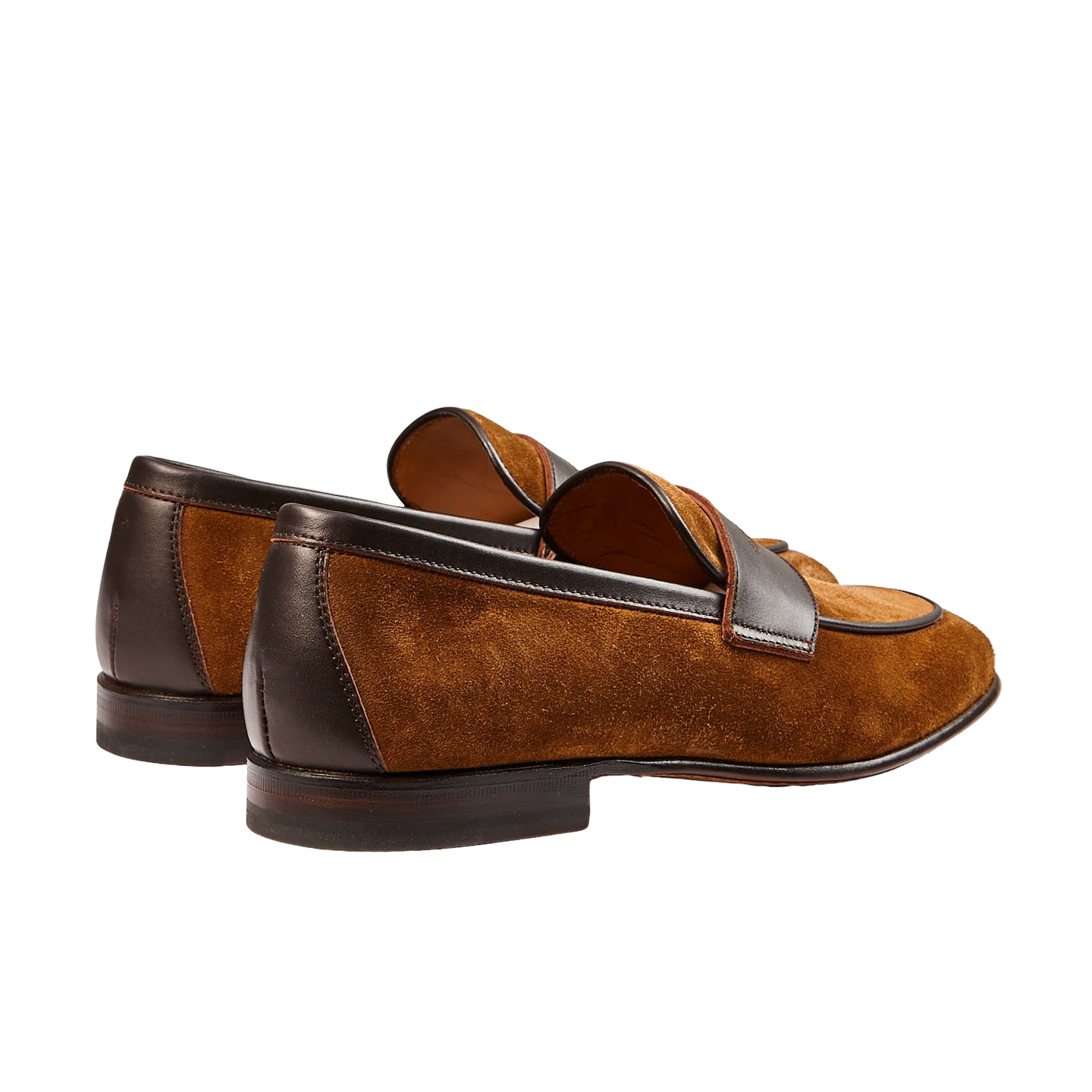 Stemar Tan Suede and Leather Penny Loafer Back