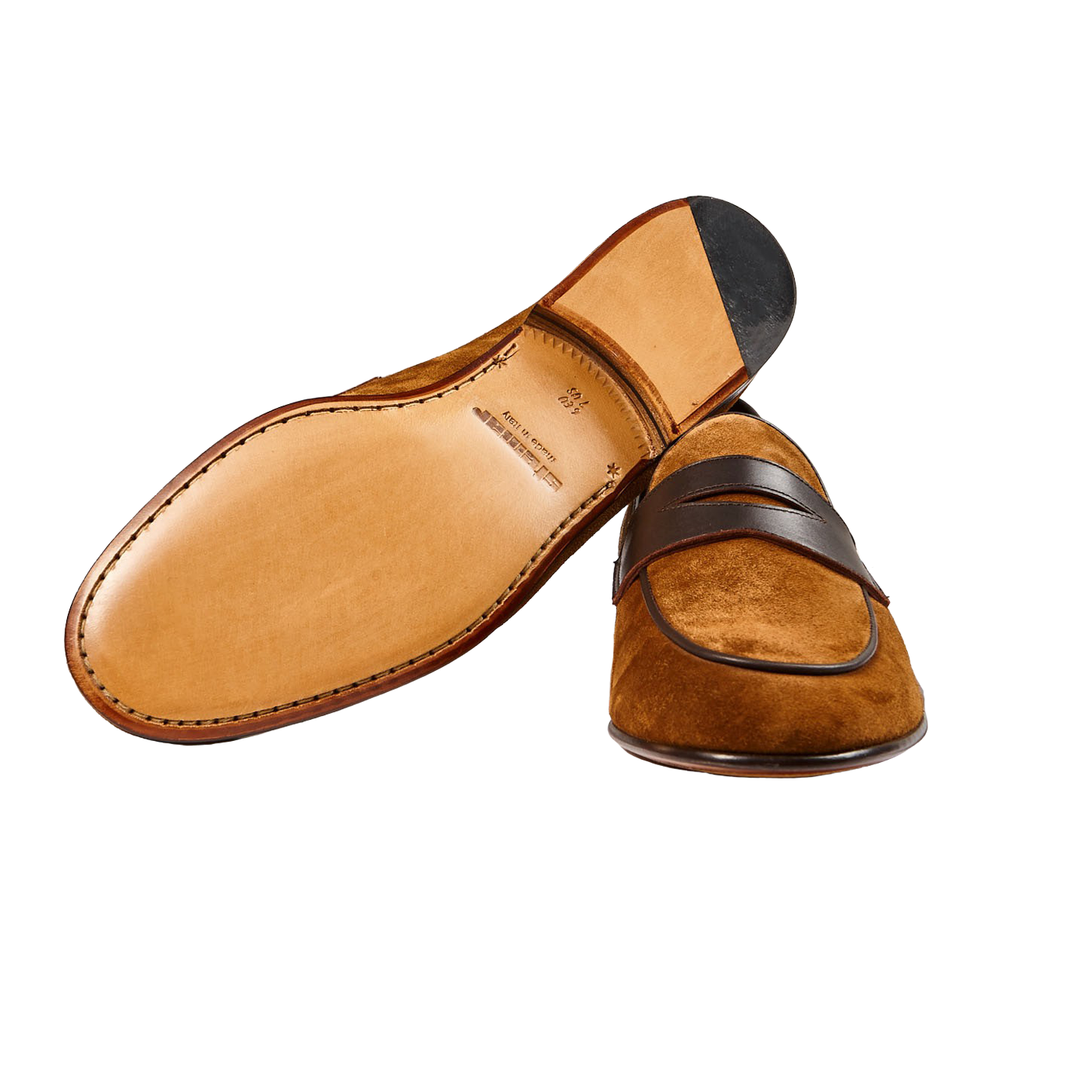 Stemar Tan Suede and Leather Penny Loafer Sole
