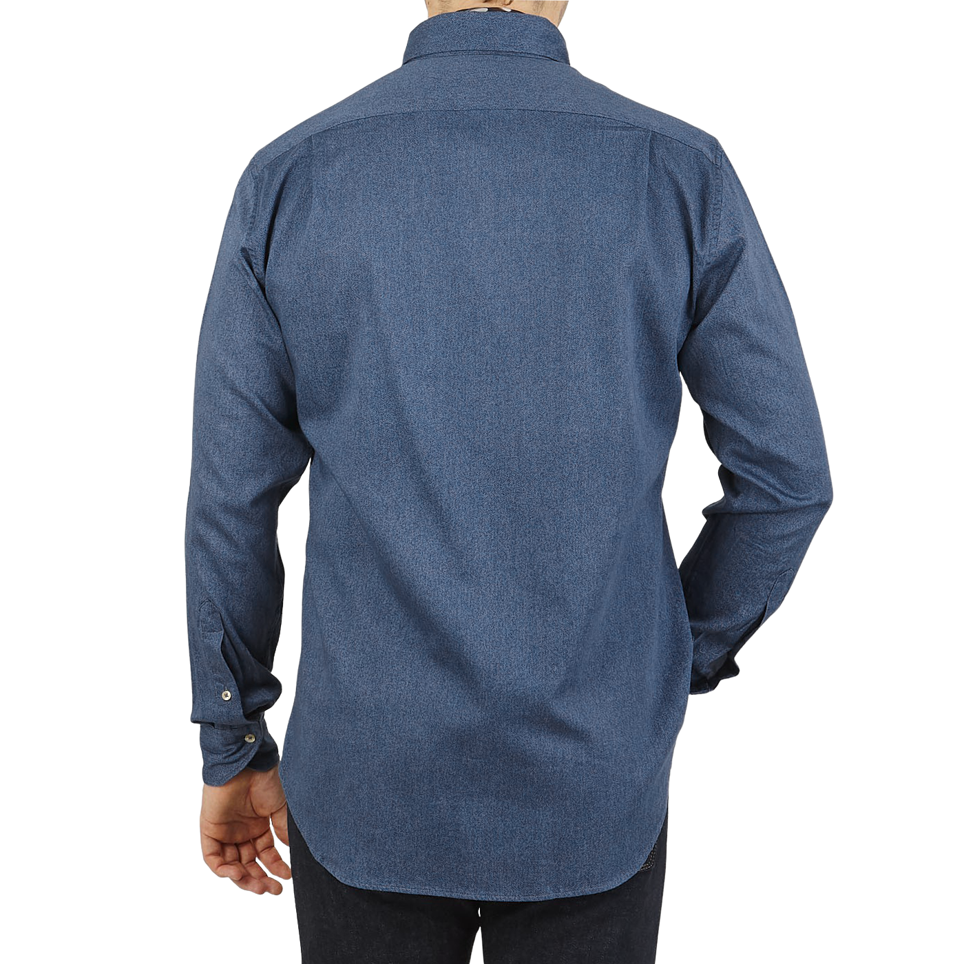 Stenströms Blue Washed Cotton Fitted Body BD Shirt Back