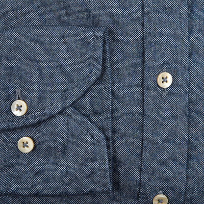 Stenströms Blue Washed Cotton Fitted Body BD Shirt Cuff